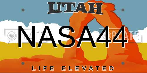 NASA44 Utah License Plate