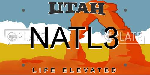 NATL3 Utah License Plate
