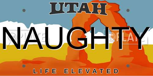 NAUGHTY Utah License Plate