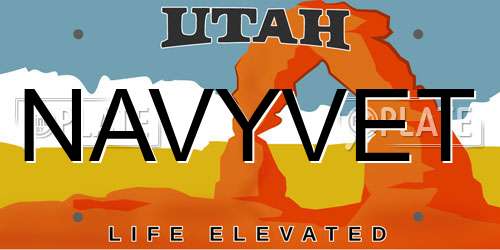 NAVYVET Utah License Plate