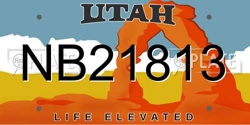NB21813 Utah License Plate