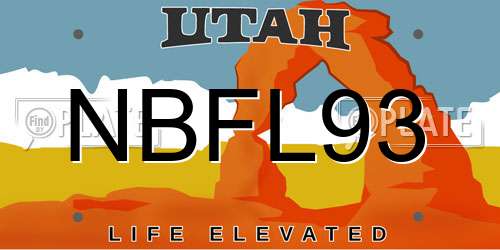NBFL93 Utah License Plate