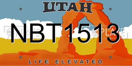 NBT1513 Utah License Plate
