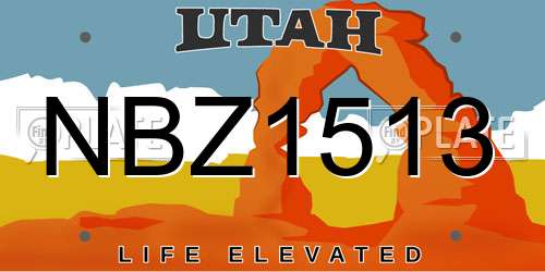 NBZ1513 Utah License Plate