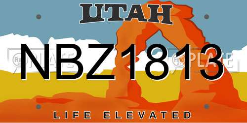 NBZ1813 Utah License Plate