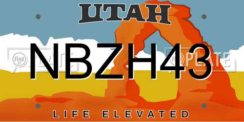 NBZH43 Utah License Plate