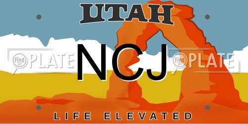 NCJ Utah License Plate
