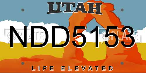 NDD5153 Utah License Plate