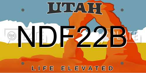 NDF22B Utah License Plate