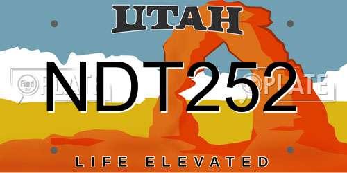 NDT252 Utah License Plate
