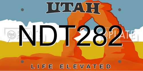NDT282 Utah License Plate