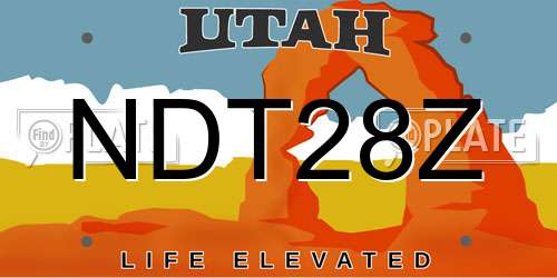 NDT28Z Utah License Plate