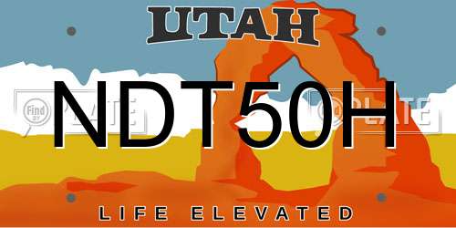 NDT50H Utah License Plate