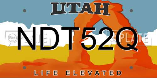 NDT52Q Utah License Plate