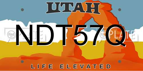 NDT57Q Utah License Plate