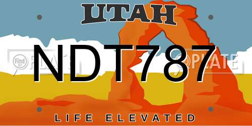 NDT787 Utah License Plate