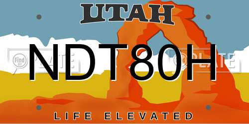 NDT80H Utah License Plate