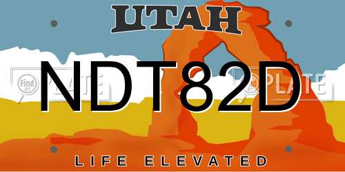 NDT82D Utah License Plate