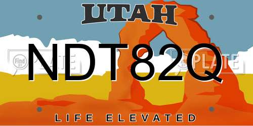 NDT82Q Utah License Plate