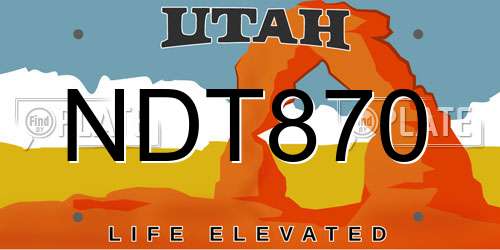 NDT870 Utah License Plate
