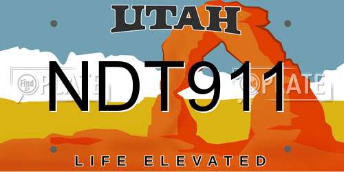 NDT911 Utah License Plate