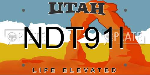 NDT91I Utah License Plate