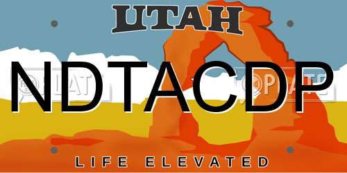 NDTACDP Utah License Plate