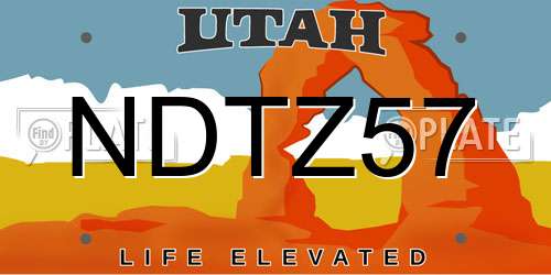 NDTZ57 Utah License Plate