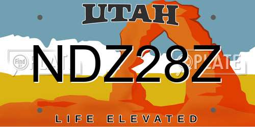 NDZ28Z Utah License Plate