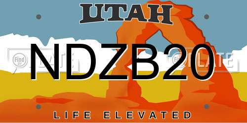 NDZB20 Utah License Plate