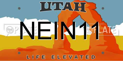 NEIN11 Utah License Plate