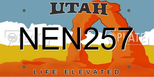 NEN257 Utah License Plate