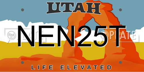 NEN25T Utah License Plate