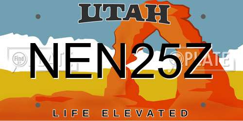 NEN25Z Utah License Plate