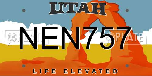NEN757 Utah License Plate