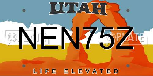 NEN75Z Utah License Plate