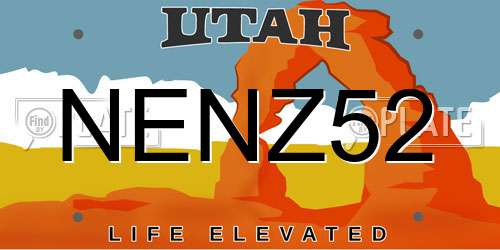 NENZ52 Utah License Plate