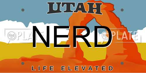NERD Utah License Plate