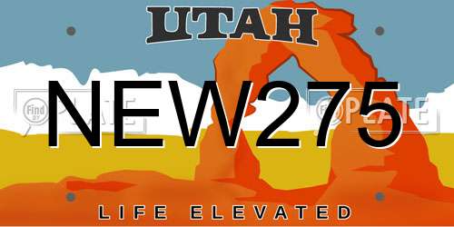 NEW275 Utah License Plate