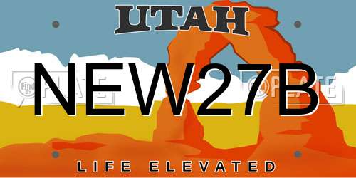 NEW27B Utah License Plate