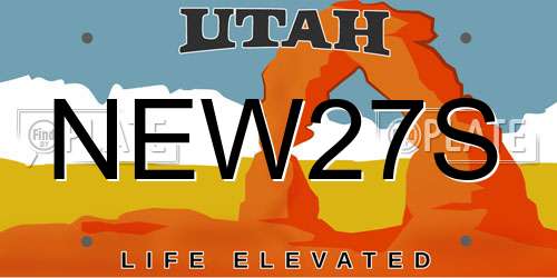NEW27S Utah License Plate