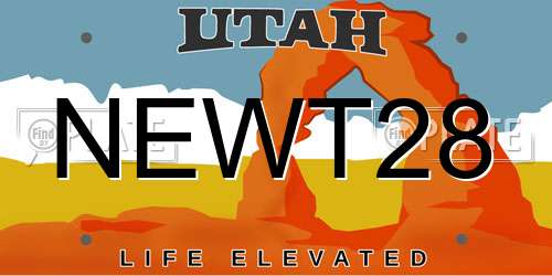 NEWT28 Utah License Plate