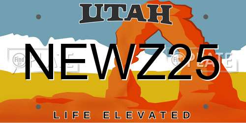 NEWZ25 Utah License Plate
