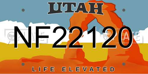 NF22120 Utah License Plate