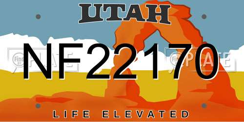NF22170 Utah License Plate