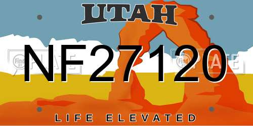 NF27120 Utah License Plate
