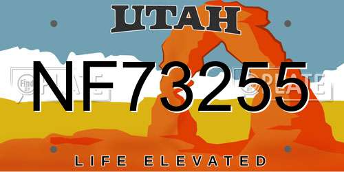 NF73255 Utah License Plate
