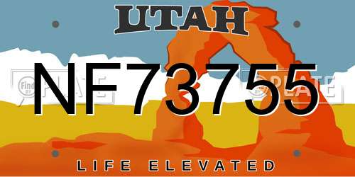 NF73755 Utah License Plate