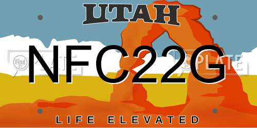 NFC22G Utah License Plate