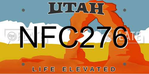 NFC276 Utah License Plate